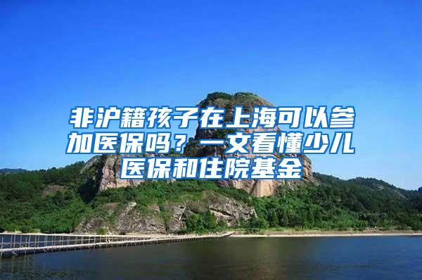 非沪籍孩子在上海可以参加医保吗？一文看懂少儿医保和住院基金