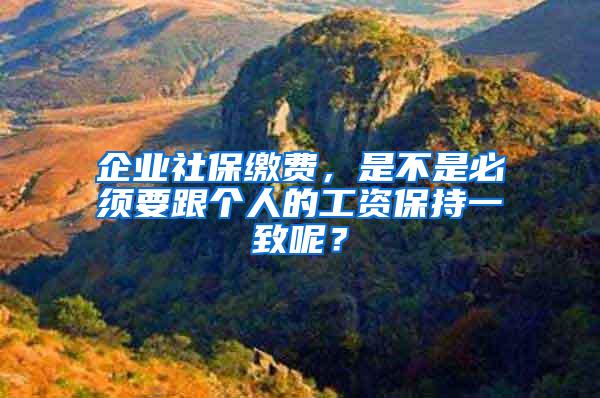 企业社保缴费，是不是必须要跟个人的工资保持一致呢？