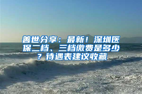 善世分享：最新！深圳医保二档、三档缴费是多少？待遇表建议收藏