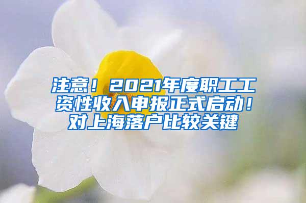 注意！2021年度职工工资性收入申报正式启动！对上海落户比较关键