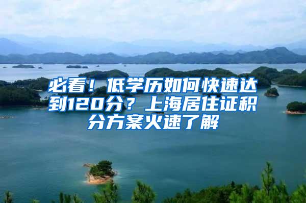 必看！低学历如何快速达到120分？上海居住证积分方案火速了解