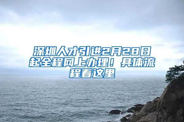 深圳人才引进2月28日起全程网上办理！具体流程看这里