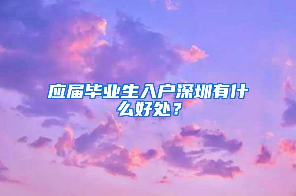 应届毕业生入户深圳有什么好处？