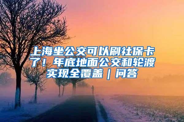 上海坐公交可以刷社保卡了！年底地面公交和轮渡实现全覆盖｜问答