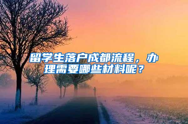 留学生落户成都流程，办理需要哪些材料呢？