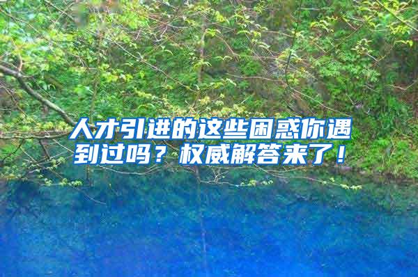 人才引进的这些困惑你遇到过吗？权威解答来了！