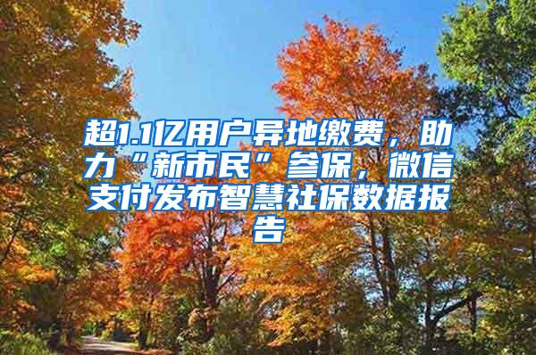 超1.1亿用户异地缴费，助力“新市民”参保，微信支付发布智慧社保数据报告