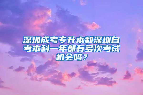 深圳成考专升本和深圳自考本科一年都有多次考试机会吗？