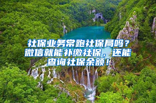 社保业务常跑社保局吗？微信就能补缴社保，还能查询社保余额！