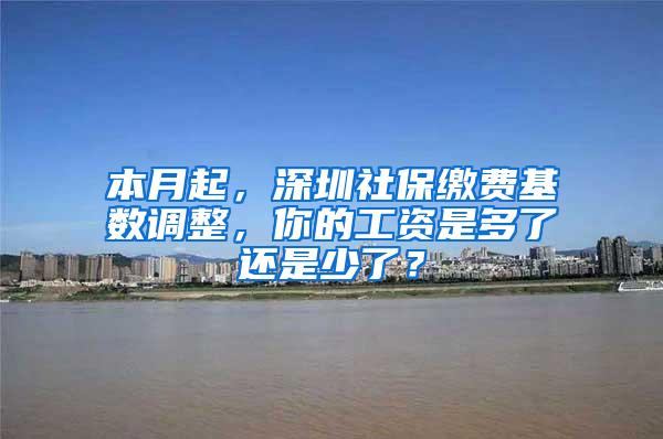 本月起，深圳社保缴费基数调整，你的工资是多了还是少了？