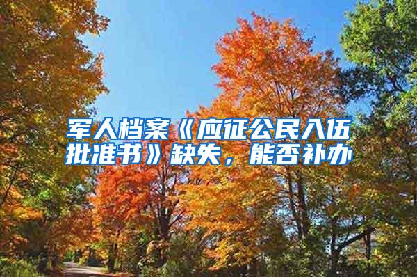 军人档案《应征公民入伍批准书》缺失，能否补办