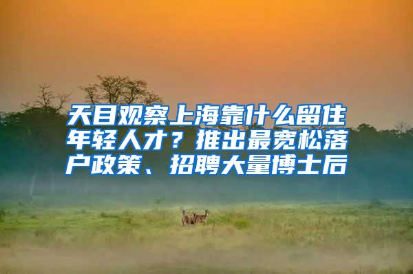 天目观察上海靠什么留住年轻人才？推出最宽松落户政策、招聘大量博士后