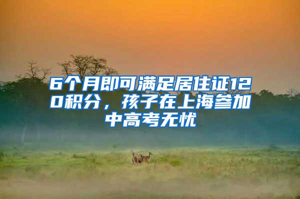 6个月即可满足居住证120积分，孩子在上海参加中高考无忧