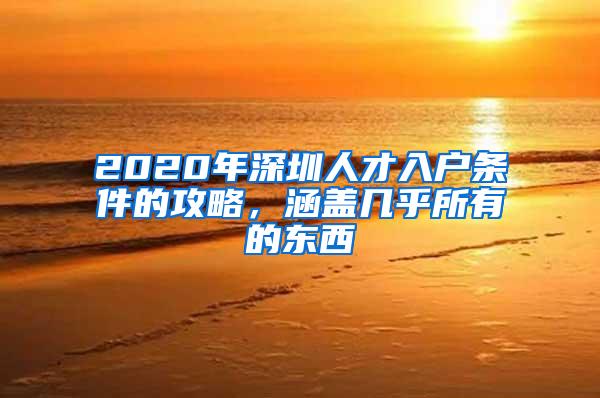 2020年深圳人才入户条件的攻略，涵盖几乎所有的东西