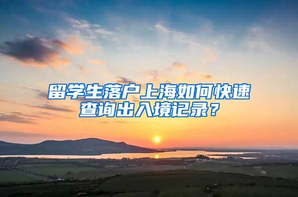 留学生落户上海如何快速查询出入境记录？