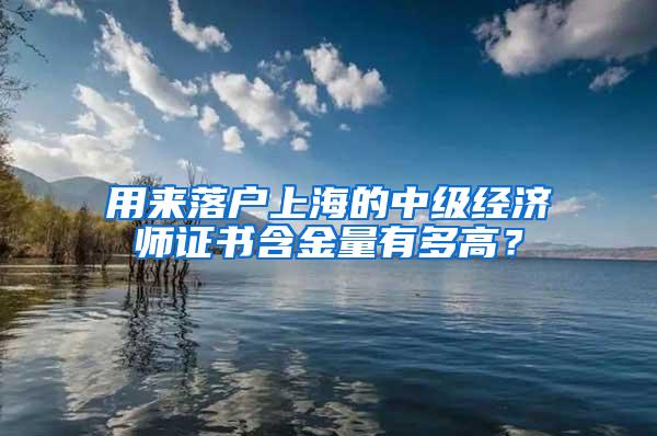 用来落户上海的中级经济师证书含金量有多高？