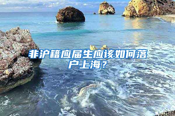 非沪籍应届生应该如何落户上海？