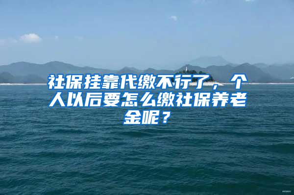 社保挂靠代缴不行了，个人以后要怎么缴社保养老金呢？