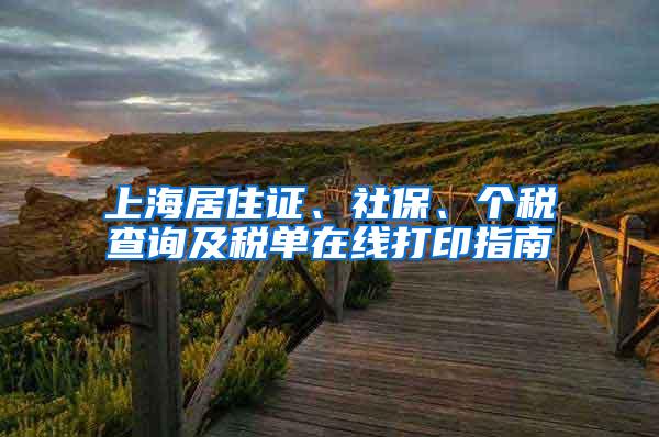 上海居住证、社保、个税查询及税单在线打印指南