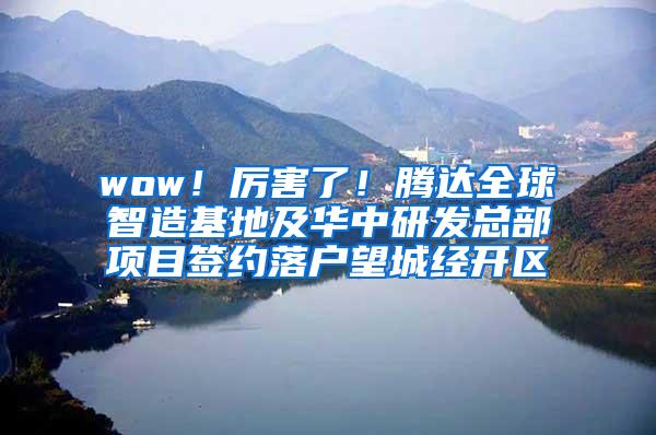 wow！厉害了！腾达全球智造基地及华中研发总部项目签约落户望城经开区