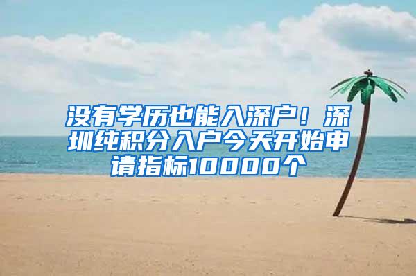 没有学历也能入深户！深圳纯积分入户今天开始申请指标10000个