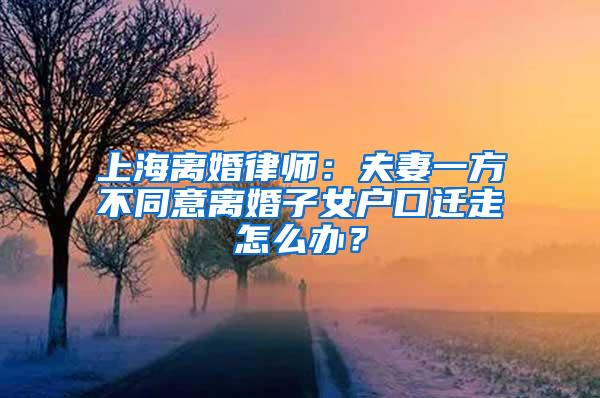 上海离婚律师：夫妻一方不同意离婚子女户口迁走怎么办？