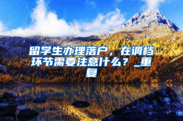 留学生办理落户，在调档环节需要注意什么？_重复