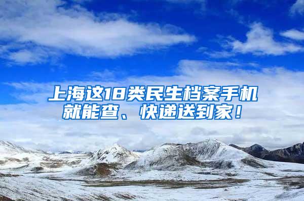 上海这18类民生档案手机就能查、快递送到家！