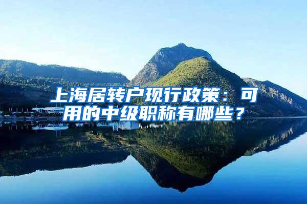 上海居转户现行政策：可用的中级职称有哪些？