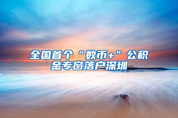 全国首个“数币+”公积金专窗落户深圳