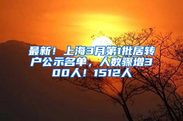 最新！上海3月第1批居转户公示名单，人数骤增300人！1512人