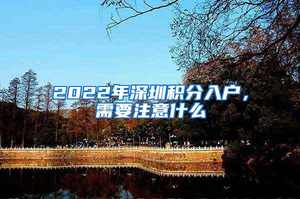 2022年深圳积分入户，需要注意什么