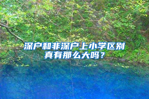 深户和非深户上小学区别真有那么大吗？