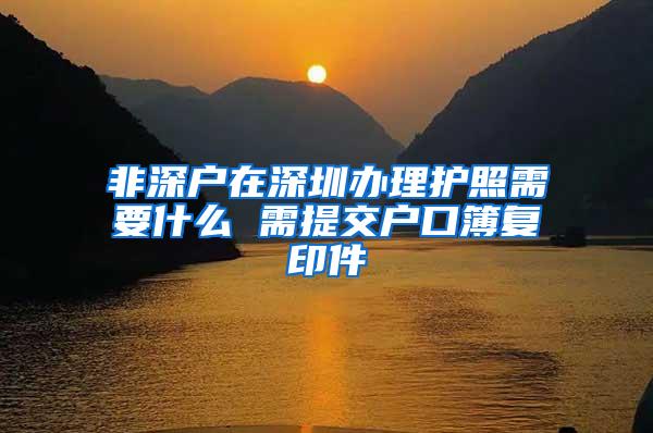 非深户在深圳办理护照需要什么 需提交户口簿复印件