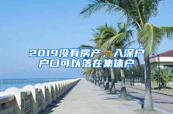 2019没有房产，入深户户口可以落在集体户