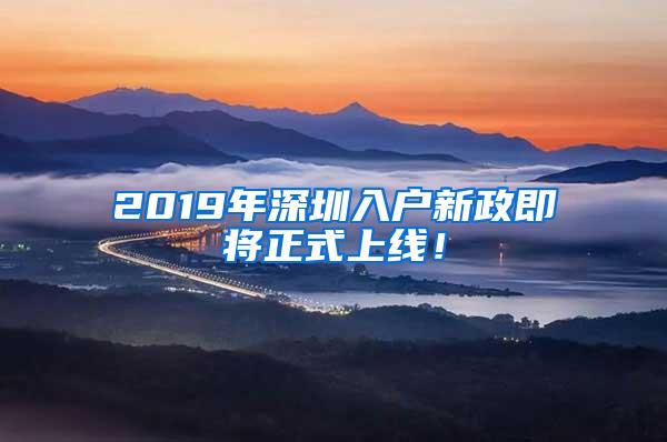 2019年深圳入户新政即将正式上线！