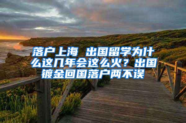 落户上海 出国留学为什么这几年会这么火？出国镀金回国落户两不误