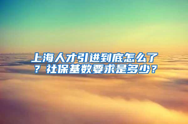 上海人才引进到底怎么了？社保基数要求是多少？