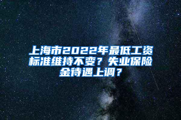 上海市2022年最低工资标准维持不变？失业保险金待遇上调？