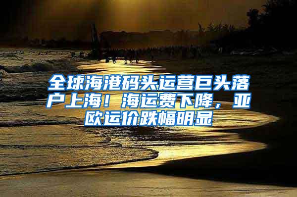 全球海港码头运营巨头落户上海！海运费下降，亚欧运价跌幅明显