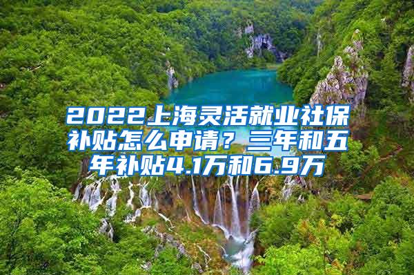 2022上海灵活就业社保补贴怎么申请？三年和五年补贴4.1万和6.9万