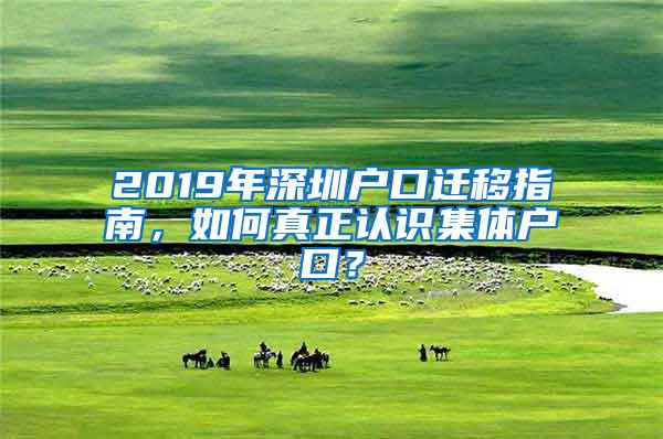 2019年深圳户口迁移指南，如何真正认识集体户口？