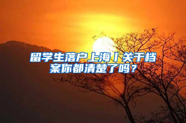 留学生落户上海丨关于档案你都清楚了吗？