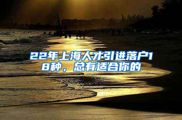 22年上海人才引进落户18种，总有适合你的