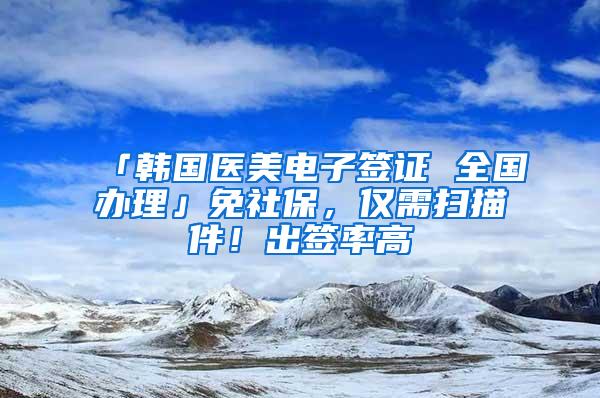 「韩国医美电子签证 全国办理」免社保，仅需扫描件！出签率高