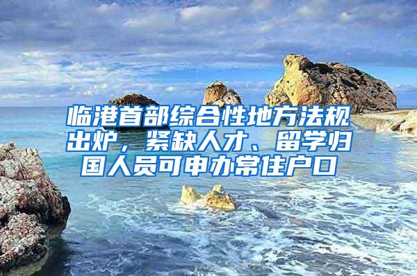 临港首部综合性地方法规出炉，紧缺人才、留学归国人员可申办常住户口