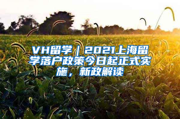 VH留学｜2021上海留学落户政策今日起正式实施，新政解读