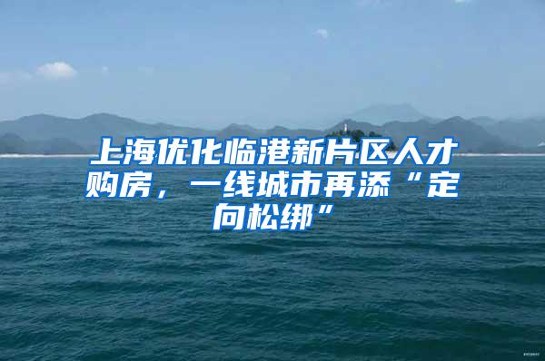 上海优化临港新片区人才购房，一线城市再添“定向松绑”