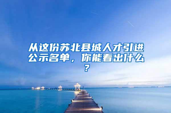 从这份苏北县城人才引进公示名单，你能看出什么？