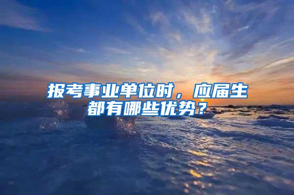 报考事业单位时，应届生都有哪些优势？